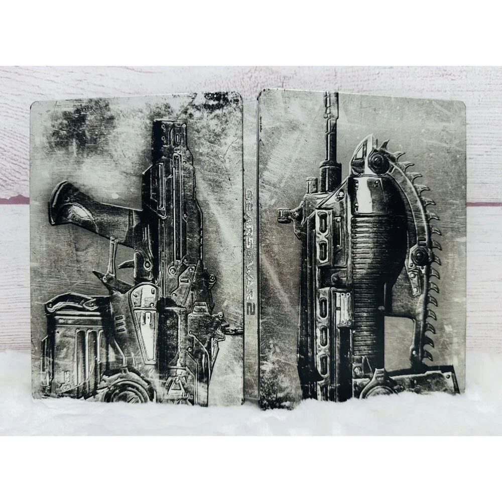 Gears Of War 2 (Xbox 360, 2008) Steelbook ONLY - NO DISC + Manual - USED